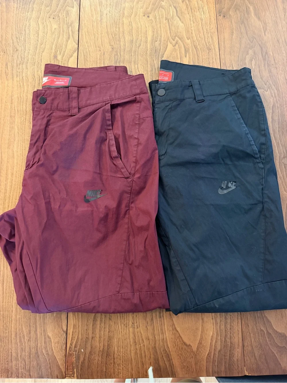 Nike Men's Chinos in Burgundy and Black